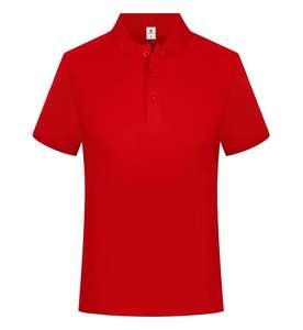 Chemise décontractée en jersey de coton pour homme 220 g/m² unie anti-boulochage à manches courtes avec logo brodé sur le devant Service OEM - Product Image 5