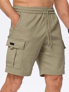 Shorts cargo décontractés pour hommes, extensibles, avec cordon de serrage, taille élastique, short de travail d'été avec plusieurs poches - Product Image 3