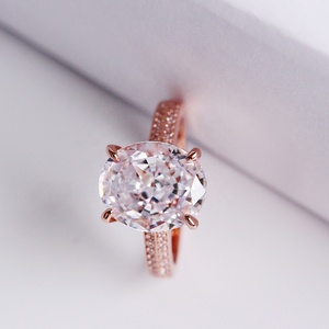 Anillo de Compromiso de Lujo 2023 para Mujer, Joyería de Plata 925 con Corte Ovalado y Piedras de Hielo Triturado, Micro Pavé, Joyería <span class=keywords><strong>Destiny</strong></span> - Product Image 2