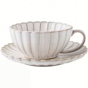 ชุดถ้วยกาแฟเซรามิคลายดอกไม้พร้อมจานรองสำหรับใช้ในบ้าน - Product Image 1