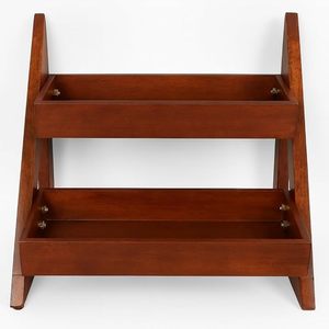 Étagère à épices en bois à 2 niveaux, étagère de rangement pour assaisonnements sur comptoir, organisateur de cuisine pliable - Product Image 3