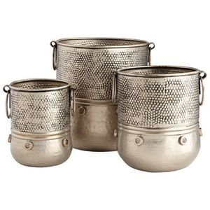 Jardinière en métal de luxe avec finition antique pour projets de décoration intérieure élégants de salons, halls d'hôtels et bureaux - Product Image 1