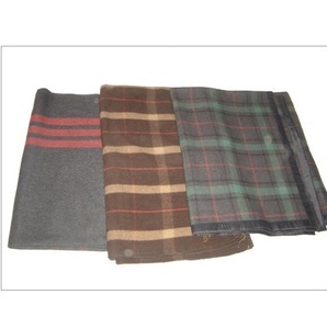 Om Shakti Multi-Purpose Check Wool <b>Blanket</b> Soft Cozy for Home Camping <b>Picnic</b> and Travel - Product Image 4