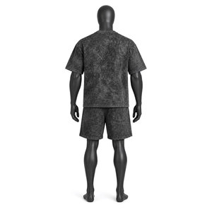 Ensemble T-shirt et short délavé pour homme, tenue décontractée d'été deux pièces, streetwear personnalisé, vêtements en coton, vente en gros, usine de vêtements - Product Image 2