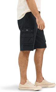 Men's <b>Black</b> Cargo Denim <b>Shorts</b> Mid Waist With Pockets Casual Summer Wear Breathable Woven Fabric Regular Wash - Product Image 5