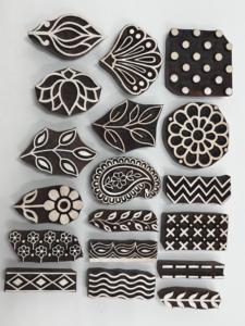 Tampons de blocs d'impression traditionnels en bois, motifs floraux assortis, outils d'impression textile faits à la main, vente en gros, Conifer Handmade - Product Image 3