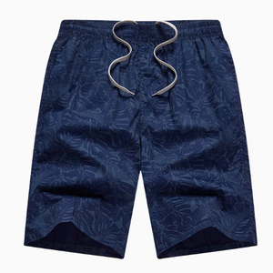 Shorts de bain décontractés pour hommes, bleu marine, imprimé balles de golf, personnalisables, respirants, séchage rapide, avec cordon de serrage, 100 % coton, taille mi-haute - Product Image 1