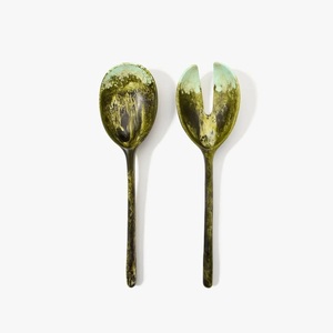 American Style Epoxy Resin Salad Server Sets Multifunctional Kitchenware Dinnerware Tableware Food Serving Spoon & Fork Set - Product Image 6