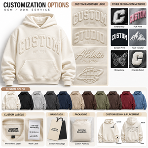 Sudadera con Capucha de Lujo con Logotipo Personalizado Bordado, Sudadera con Capucha de Alta Calidad para Mujer, Talla Grande, con Estampado en Relieve - Product Image 6