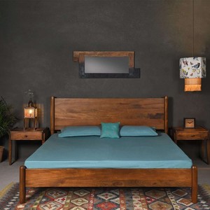 Lit pour animaux de compagnie en bois de manguier artisanal, vente en gros |   Fabricant de lits pour chiens en bois naturel en Inde - Product Image 3