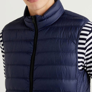 Veste matelassée sans manches bleue pour homme Econex Sports, fermeture éclair, coupe-vent, vêtements d'hiver décontractés, rembourrage en polyester, à capuche - Product Image 6