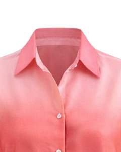 Camisa de Manga Larga para Mujer, Color Degradado de Rosa Claro a Rojo Intenso, Estilo Casual para Oficina, Fabricante de Blusas Personalizadas OEM - Product Image 5