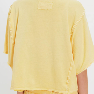 เสื้อยืดแขนทรงปีกค้างคาวไซส์ใหญ่สำหรับผู้หญิง สีพื้น คอกลม ทรงหลวม ผ้าถัก สวมใส่สบาย เหมาะสำหรับฤดูร้อน ไซส์พลัส - Product Image 2