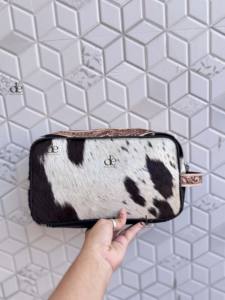 Organisateur de toilette en cuir taillé à la main Kit de rasage hommes femmes sacs cosmétiques de voyage sacs de maquillage en cuir de vachette - Product Image 3