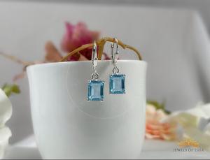 Pendientes de Botón con Palanca de Plata de Ley 925, Chapados en Oro de 14K, con Circonita y Rodio, Joyería Elegante con Piedras Preciosas Octogonales para Mujer, Regalo para Fiesta - Product Image 2