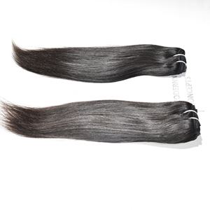 Vente en gros d'extensions de cheveux humains indiens vierges 100% 8-32 pouces faisceaux droits soyeux lâche vague profonde brut non transformé naturel - Product Image 1