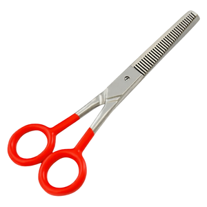 Hair Salon Stylist Barber Thinning <b>Shears</b> 6 Inch Red Handle Stainless Steel Texturizing Scissors Professional Grooming <b>Tool</b> - Product Image 1
