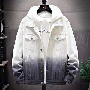 Chaquetas Vaqueras Unisex de Estilo Clásico Lavado con Hombros Ligeramente Caídos, Chaqueta de Mezclilla con Logotipo Personalizado Estilo Trabajo - Product Image 3