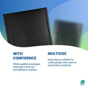 Confezione da 350 Buste Imbottite Metallizzate Nere 6,5 X 9 Pollici, Chiusura Autosigillante Opaca in Polietilene - Product Image 3