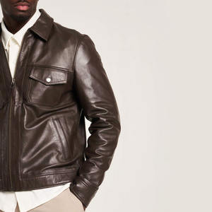 Veste d'hiver pour homme de qualité supérieure au meilleur prix, en cuir véritable, coupe-vent, imperméable, teinte unie, toutes tailles disponibles - Product Image 2