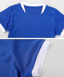 Conjunto de Uniforme de Fútbol Personalizable con Logotipo, Cuello Redondo, Impresión Digital, 100% Poliéster, Secado Rápido, Transpirable, para Todas las Temporadas - Product Image 3