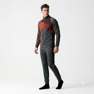 Wholesale Winter Athletic Tracksuit Two Piece Sportswear Set Full Zip <b>Jacket</b> and Matching <b>Track</b> Pants Warm Exercise Running - Product Image 6