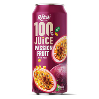 Rita 100% Passievruchtensap met vruchtvlees 490ml Gesteriliseerde blik Zesty Tropische Puree Groothandel OEM ODM GMP/HACCP Gecertificeerd 24 Maanden