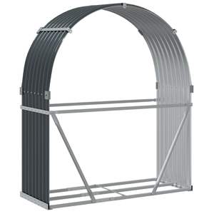 Porte-bûches anthracite 47,2x17,7x55,1 en acier galvanisé, ensemble et accessoires pour foyer - Product Image 6