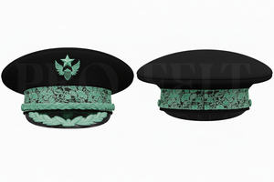 Comfortable Trendy Hot Sale Embroidered Black Peak Cap with <b>Red</b> Decorative Band Classic Formal Uniform Style Headwear for Men - Product Image 3