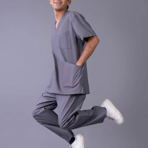 Conjuntos de Uniformes Médicos de Spandex Tejido Personalizados a Precio Económico, Pantalones y Camisa Ajustados Elásticos, Unisex, para Uso Hospitalario - Product Image 4