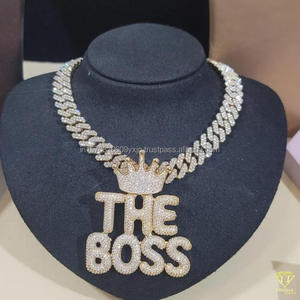 Luxury Moissanite Diamond "King Dre " <b>Name</b> Pendant <b>Necklace</b> <b>Silver</b> Hip Hop Jewelry Wholesale Supply - Product Image 2