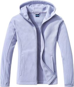 Chaqueta de Forro Polar con Capucha para Mujer, Manga Larga, Antiarrugas, Logotipo Frontal, Resistente al Viento, Color Sólido, para Otoño, Corte Regular, Negro - Product Image 6