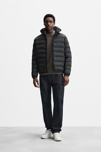Plus Size <b>Lightweight</b> Hooded Winter <b>Puffer</b> <b>Jacket</b> With High Collar Elastic Cuffs Zip Closure Welt Pockets Men's Cheap price - Product Image 3