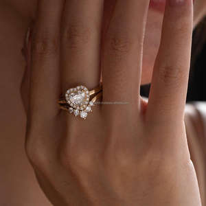 IGI/GIA Lab Grown Cut Diamond <b>Vintage</b> 14k Yellow Wedding/Engagement <b>Ring</b> Unisex Fine White <b>Gold</b> for Anniversary Party-Worthy - Product Image 2