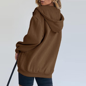 Direct Factory Supplier <b>Women</b> Winter Oversized <b>Zipper</b> <b>Hoodie</b> 100% Cotton Eco-Friendly Casual Streetwear Custom Sizes Available - Product Image 2