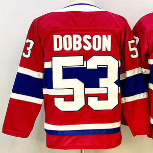 High Quality 100% polyester Men's Stitched HockeyJerseys 100% Polyester Quick Dry V-neck Automated cutting mechanism - Product Image 4