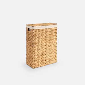 Eco-friendly Water Hyacinth Laundry <b>Hamper</b> with Lid Woven Basket for <b>Storage</b> for Bedroom, Bathroom, and Laundry Room - Product Image 2