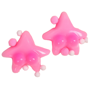 Nouveau jouet anti-stress souple en TPR en forme de fesses de poisson étoilé rose de 9 cm, idéal pour la relaxation des enfants et des adultes - Product Image 2