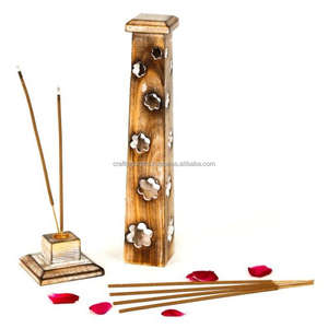 Porte-encens en bois poli avec récupérateur de cendres, support avec logo personnalisé, supports faits à la main en Inde, vente en gros - Product Image 5