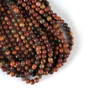Cuentas redondas lisas de jaspe Picasso natural de 4MM, 6MM, 8MM, 10MM, cuentas de piedras preciosas sueltas para hacer joyas, collar, pulsera, manualidades - Product Image 3