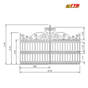 Puerta de Entrada Moderna de Hierro Forjado, Puerta Decorativa de Hierro Personalizada para Villas Contemporáneas y Propiedades de Lujo - Product Image 2