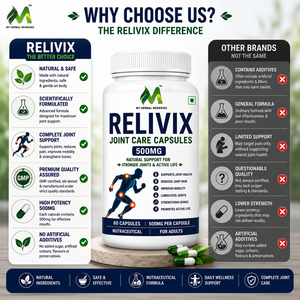 Capsules Relivix pour les articulations, marque privée, 500 mg, formule de soutien à la mobilité, à la flexibilité et à la santé osseuse, fabrication OEM ODM - Product Image 6
