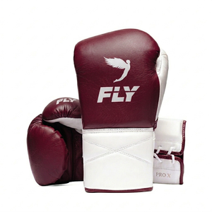 Guantes de Boxeo Personalizados de Primera Calidad al por Mayor, Ligeros, Transpirables, con Protección UV, de Cuero, con Cordones, Color Morado y Blanco, para Entrenamiento de Adultos - Product Image 1