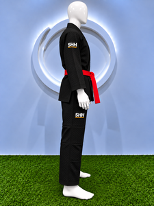 Kimono de Jiu-Jitsu Brésilien (BJJ) Noir Personnalisé pour Adulte, Tissage Diamant, Veste et Pantalon Renforcés, Ceinture Rouge, Ensemble d'Entraînement - Product Image 6