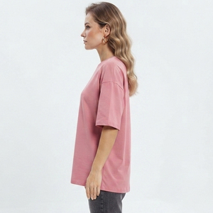 เสื้อยืดโอเวอร์ไซส์สไตล์สตรีทแวร์ ระบายอากาศได้ดี ทรงหลวมไหล่ตก ผ้าฝ้าย 100% สไตล์ลำลองสำหรับวิ่งออกกำลังกาย เสื้อยืดฤดูร้อน - Product Image 4