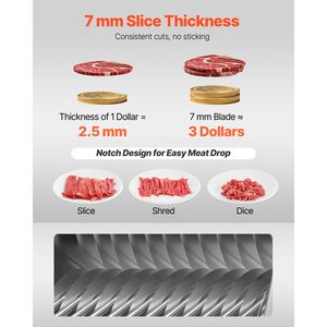 Lama per Macchina Taglia Carne Commerciale 7 mm in Acciaio Inox SJY DQ90, Set Completo di Lame Industriali per Taglio Carne - Product Image 3