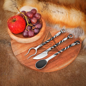 Eco-Friendly Sustainable High Quality Hand Forged Carbon Steel Camping Cutlery Set-Lightweight Durable Reusable - Product Image 3