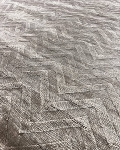 Alfombra de Bambú y Seda Tejida a Mano, Diseño en Relieve Bajo y Alto, Estilo Liso, Respaldo de Algodón Hecho a Mano, Uso en el Hogar y la Oficina, India - Product Image 3