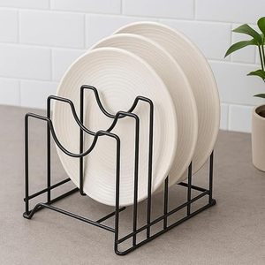 Modern Minimalist Metal <b>Kitchen</b> <b>Storage</b> <b>Rack</b> Double-Layer Dish and Bowl Organizer Standing Type Portable for Dinnerware <b>Storage</b> - Product Image 3