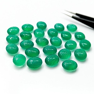 Ónix Verde Natural, Escarabajo Egipcio, 12 mm, Tallado a Mano, Piedra Preciosa Suelta para Joyería, Venta al por Mayor - Product Image 2